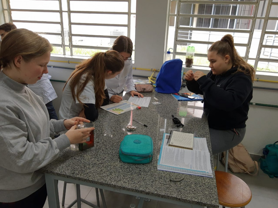 Estudantes dos 9os anos realizam trabalhos sobre a Tabela Periódica