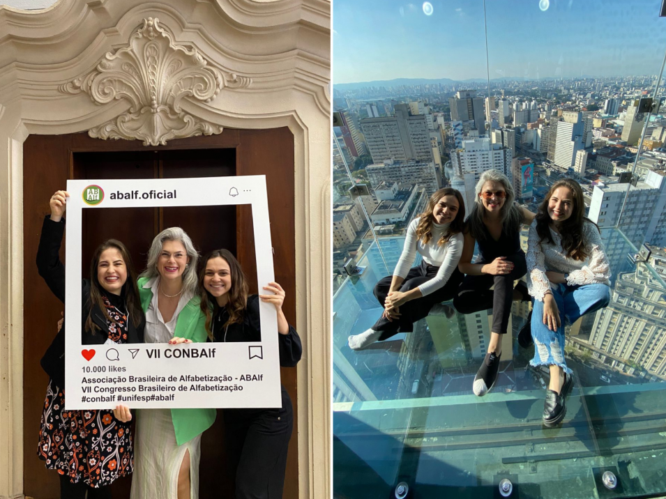Professora e ex-acadêmicas do curso de pedagogia, participam do VII Congresso Brasileiro de Alfabetização em São Paulo