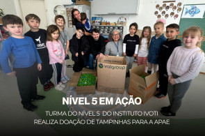 Nível 5 do Instituto Ivoti realiza doação de tampinhas para a APAE