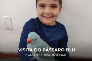 Blu visita o Turno Integral e aproxima os estudantes do mundo das aves