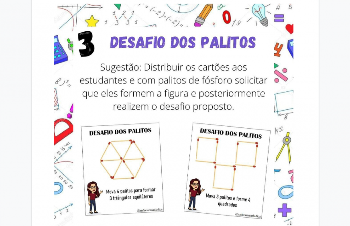 Atividades Escolares: Desafios e atividades matemáticas