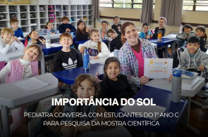 Pediatra conversa com estudantes do 1º ano C sobre a importância do Sol