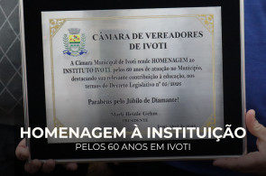 Sessão Solene na Câmara celebra os 60 anos de história do Instituto Ivoti