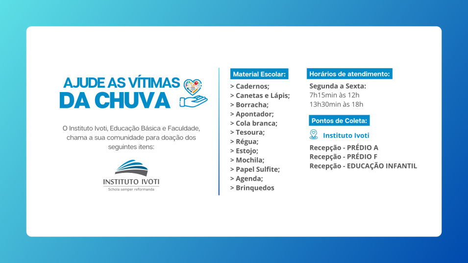 Instituto Ivoti lança campanha de arrecadação de material escolar e brinquedos