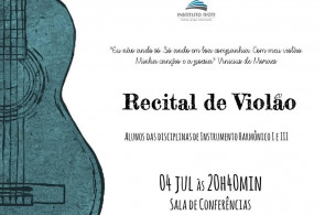 Recital de Violão terá adaptações de Tom Jobim e Beethoven