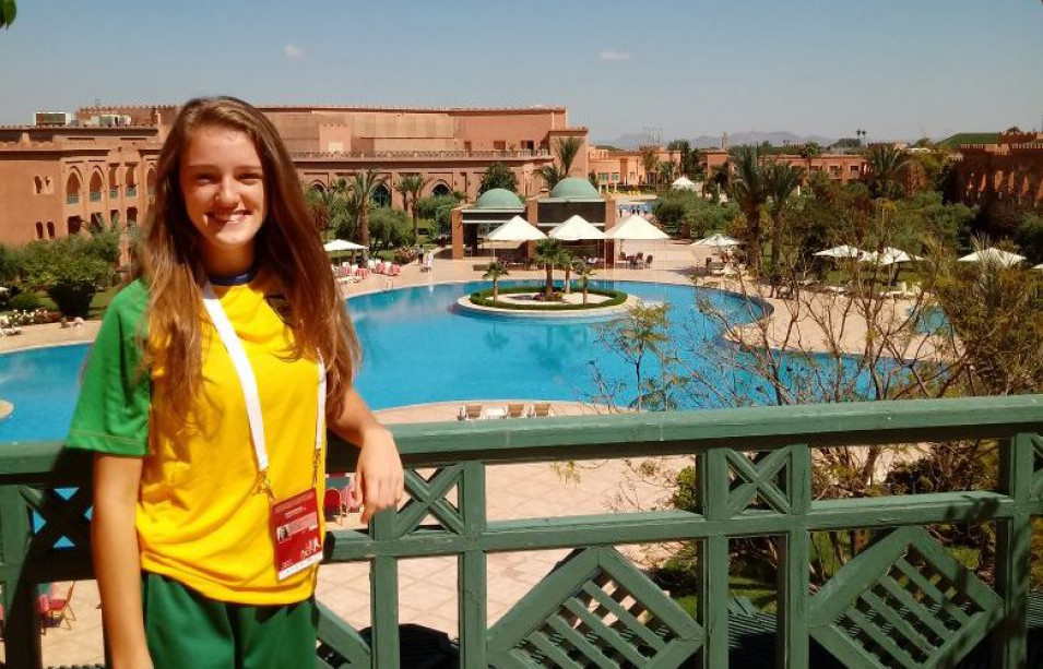 Bruna Müller está no Marrocos para participar da Gymnasiade
