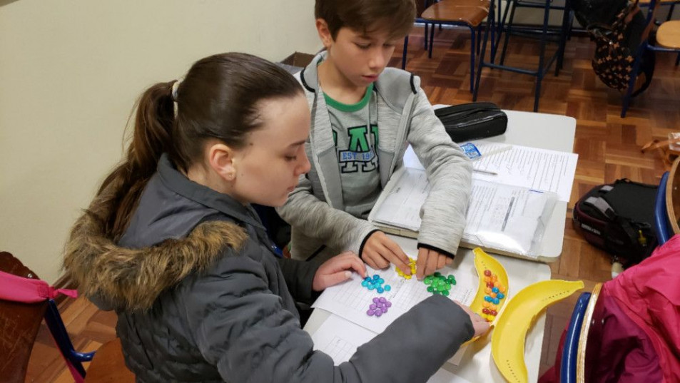 Aula de porcentagem com sabor de chocolate no 6º ano A