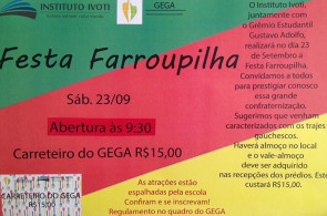 Festa Farroupilha do GEGA será da 23 de setembro