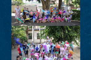 Crianças do 1º ano encontram o Schultüte no primeiro dia de aula