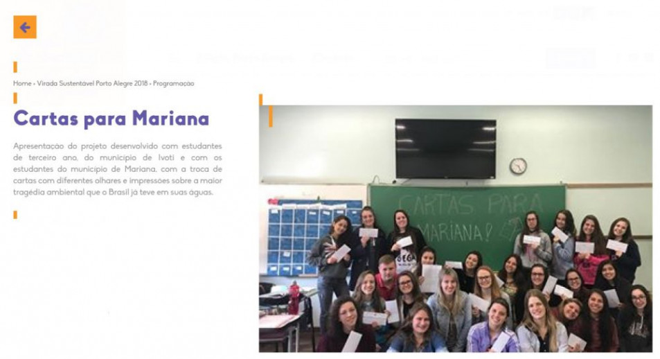Projeto Cartas para Mariana será apresentado em Porto Alegre