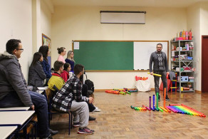 Noite musical na aula de tubos sonoros