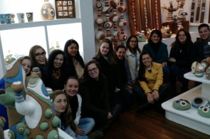 Acadêmicos visitam atelier de artista em Morro Reuter
