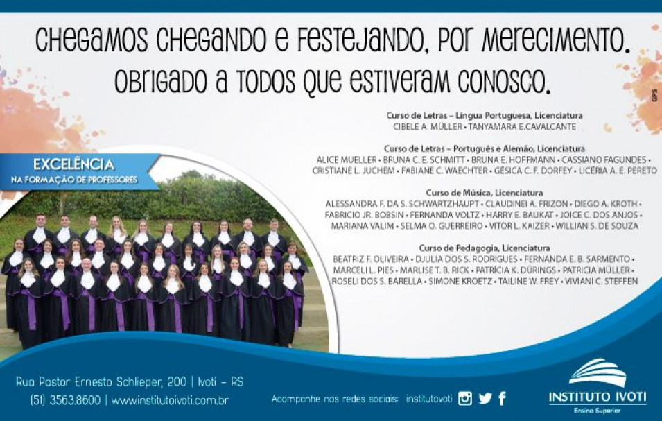Formatura de Ensino Superior do Instituto Ivoti