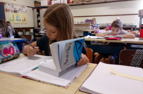 Turma do 3º ano pesquisa palavras no dicionário