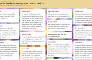 Turma cria Padlet contando as experiências vividas em intercâmbio virtual