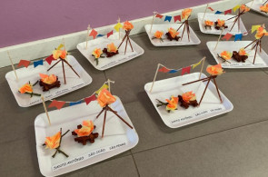 Lenda das Fogueiras transformada em exposição na turma do Gruppe 4