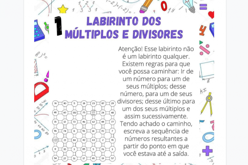 Atividades Escolares: Desafios e atividades matemáticas