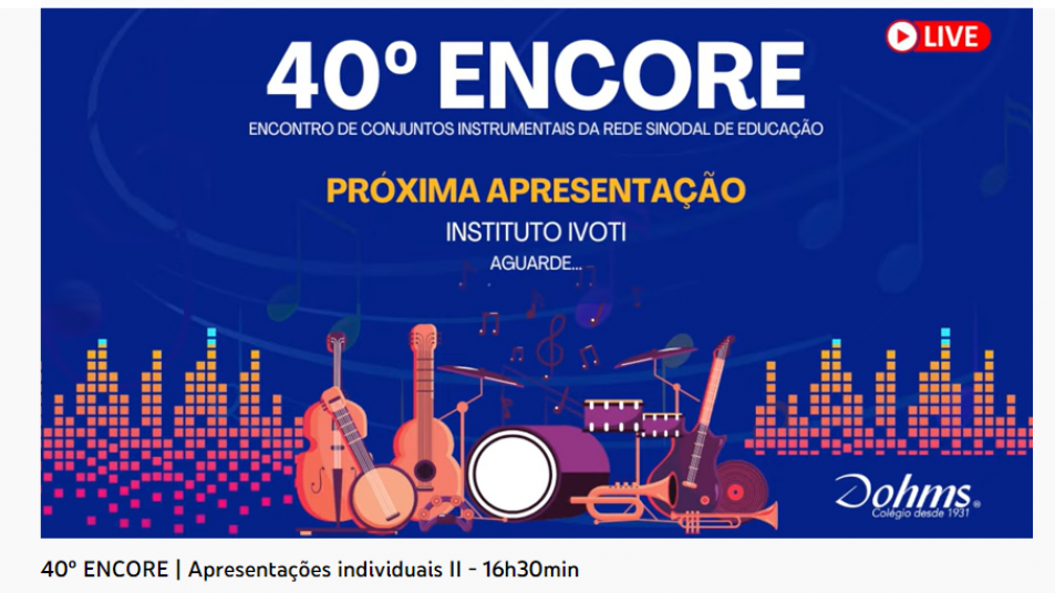 Orquestra Jovem do Instituto Ivoti/Ascarte participa do 40º Encore