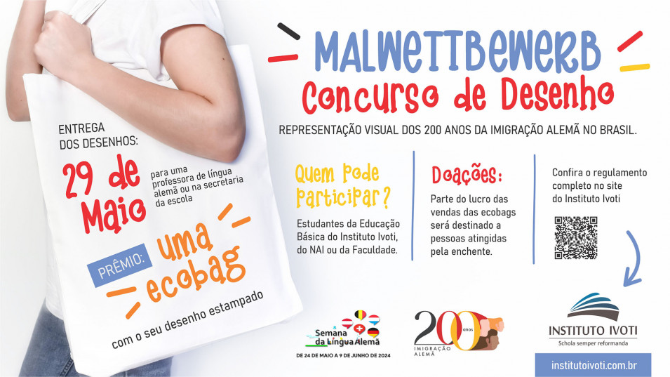 Instituto Ivoti promove concurso de desenho para criação de ecobag alusiva aos 200 anos de imigração alemã