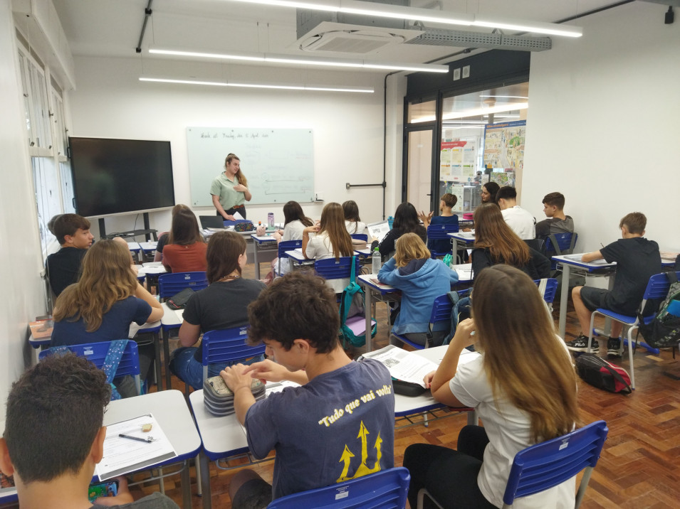 Estudante da Universidade de Jena nas aulas de Língua Alemã