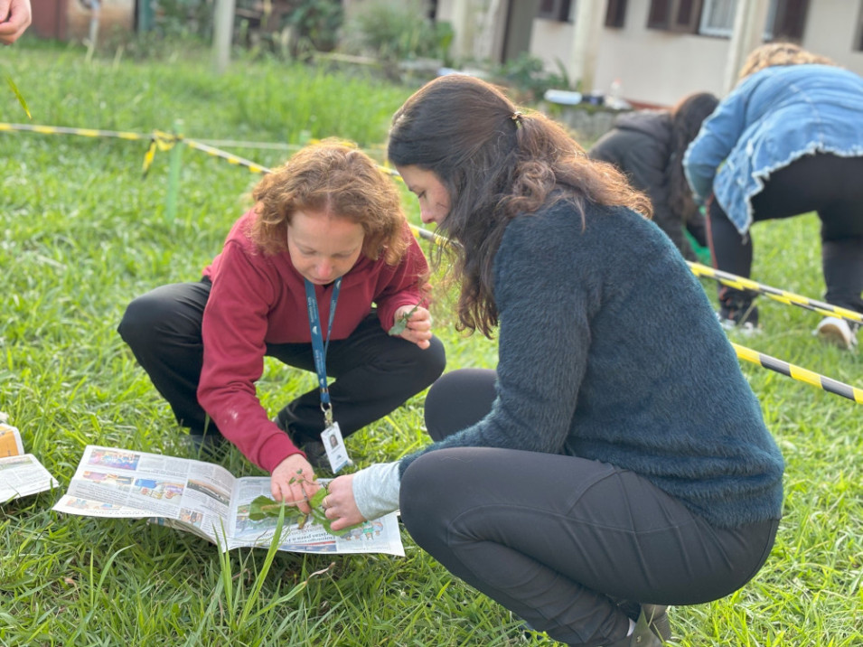 Turma do Técnico em Agropecuária realiza demarcação de canteiros experimentais