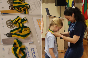 Alunos dos Anos Iniciais recebem premiações por resultados em olimpíadas de conhecimento